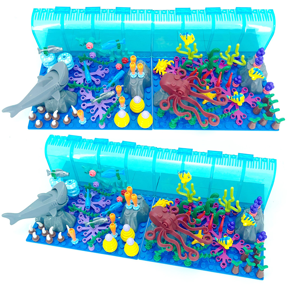 Aquarium Marine World - Compatibile con LEGO Aquarium Scene Building
