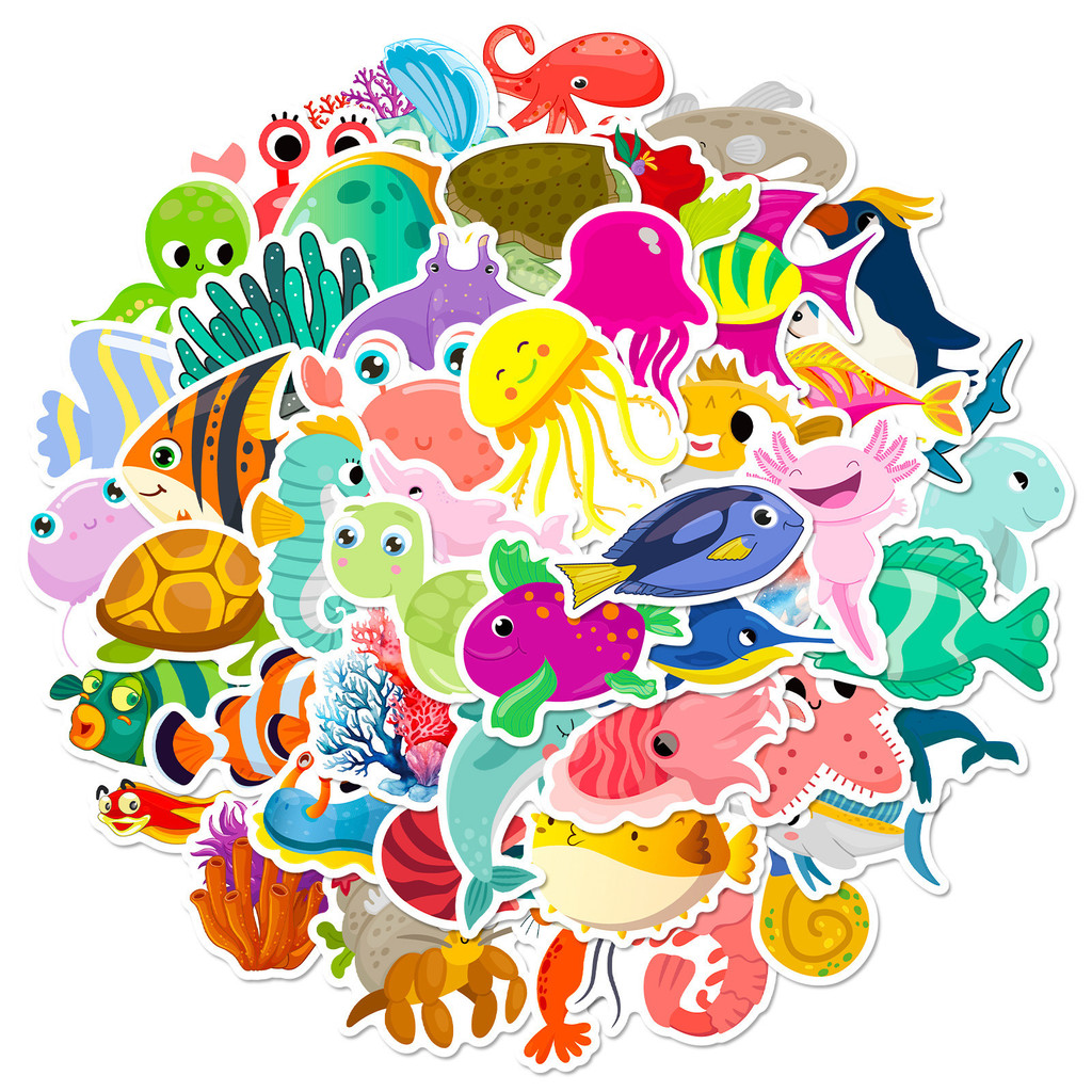 50 Adesivi con Animali Marini  - Marine Aquarium Orp recensione e prezzo