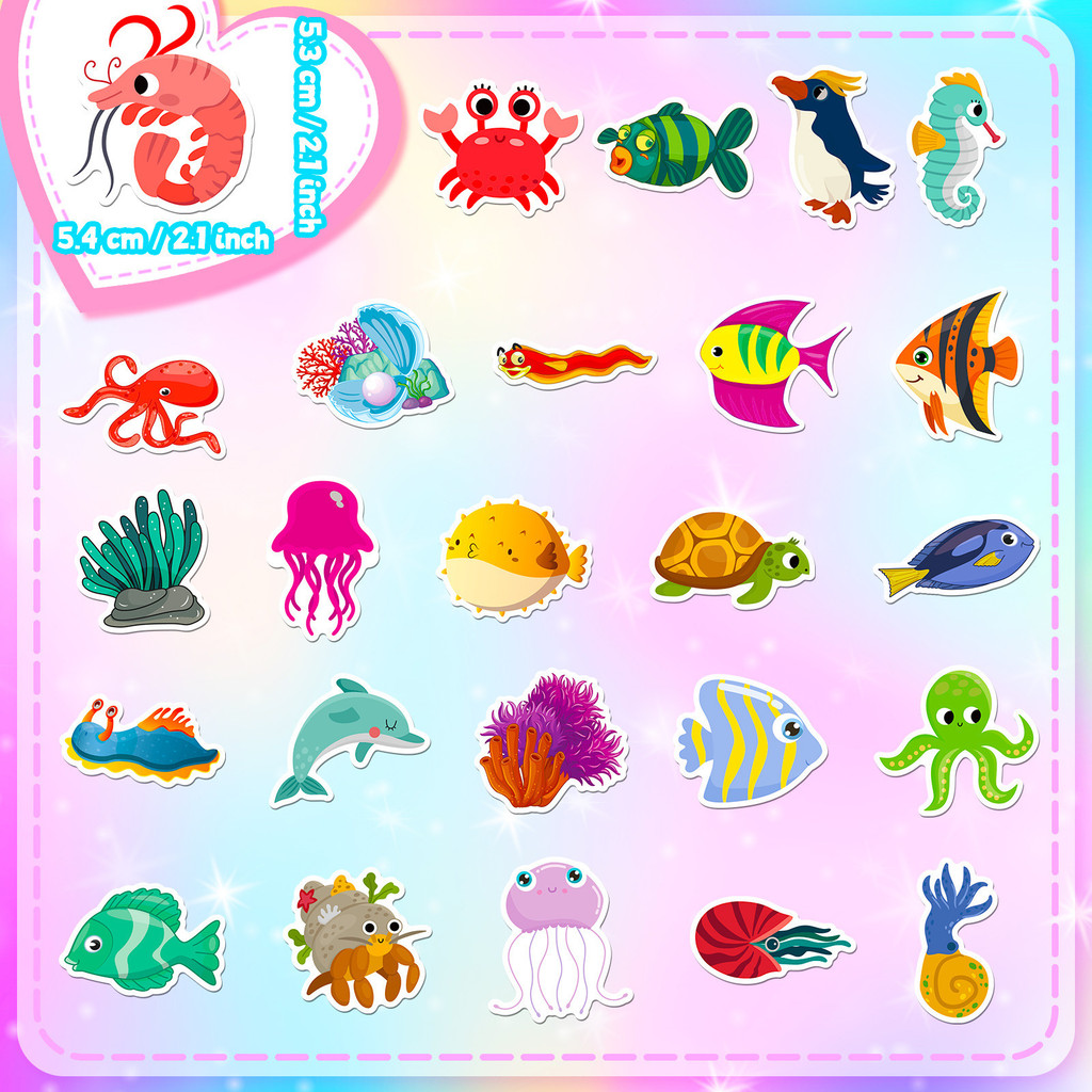 50 Adesivi con Animali Marini  - Marine Aquarium Orp recensione e prezzo