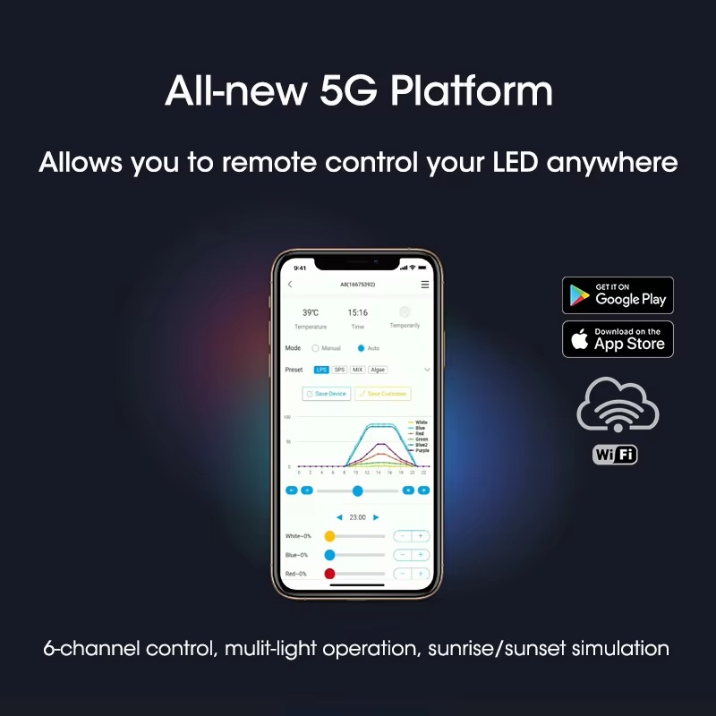 A8 Pro Blu 215W AC 110-240V Co - Marine Aquarium App recensione e prezzo